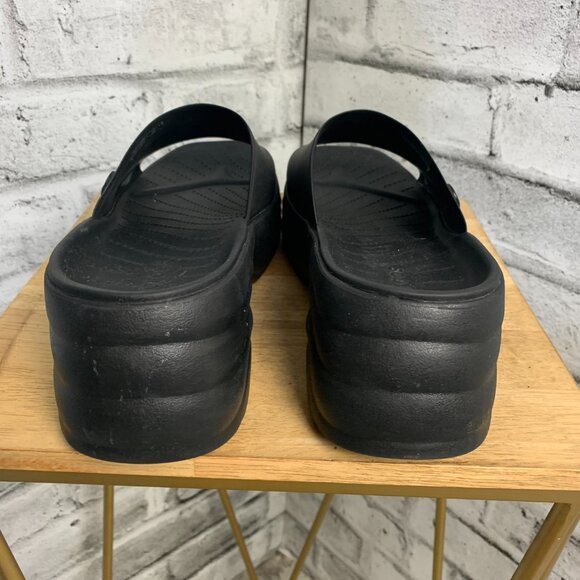 Crocs Skyline Platform Slide Sandals Women's 9 Black Chunky Heel Slip On Shoes - Picture 7 of 13